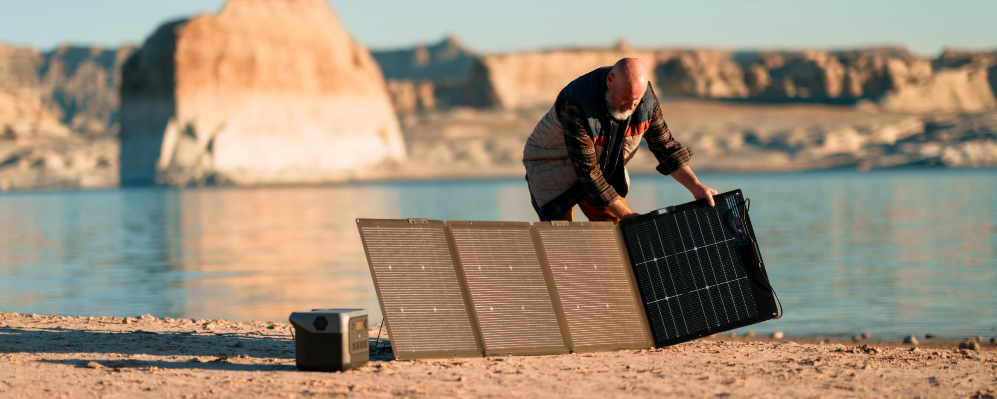 Dwustronny panel słoneczny EcoFlow 220W NextGen zasilanie urządzeń w terenie