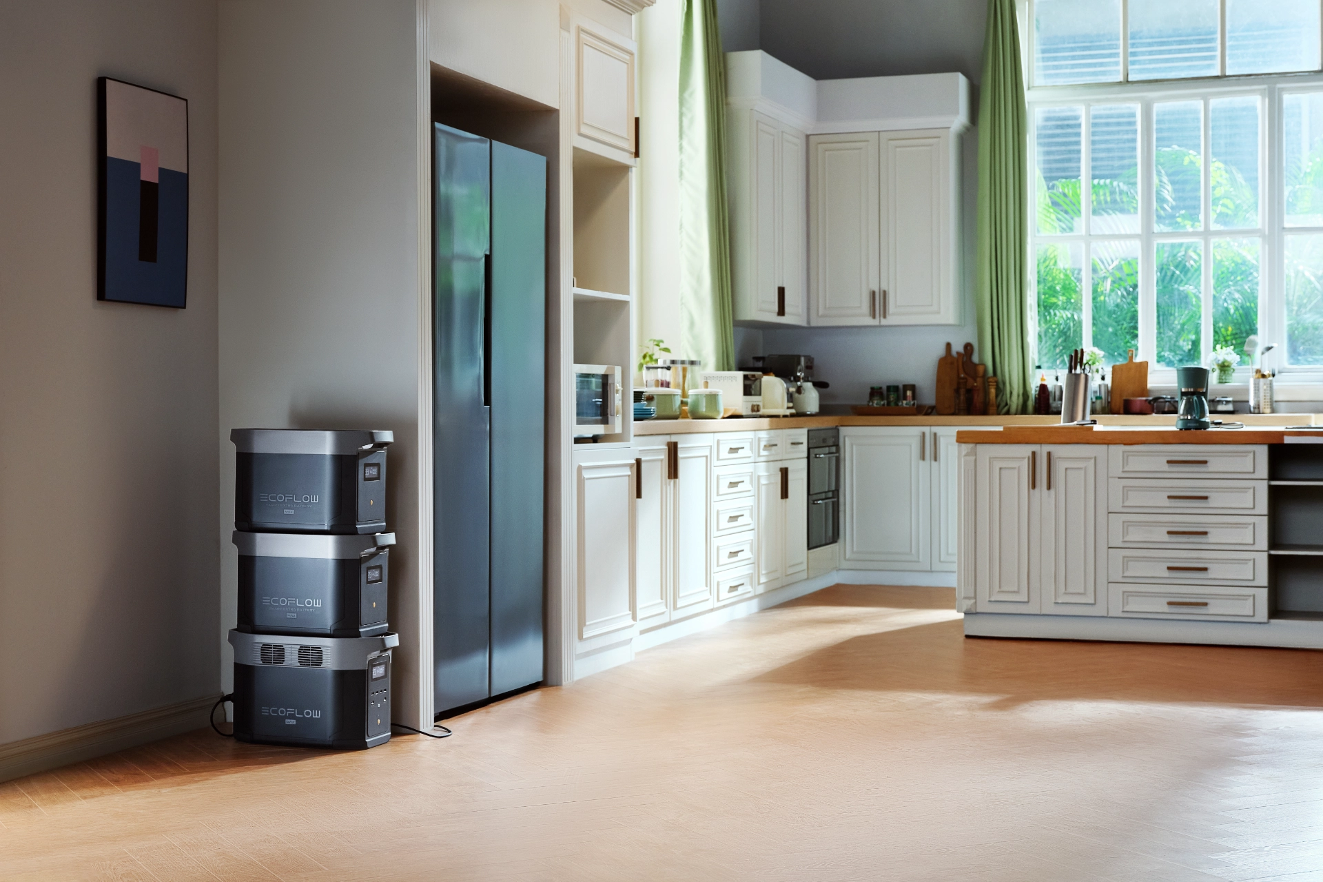 Dwie dodatkowe baterie podłączone do EcoFlow Delta 2 MAX