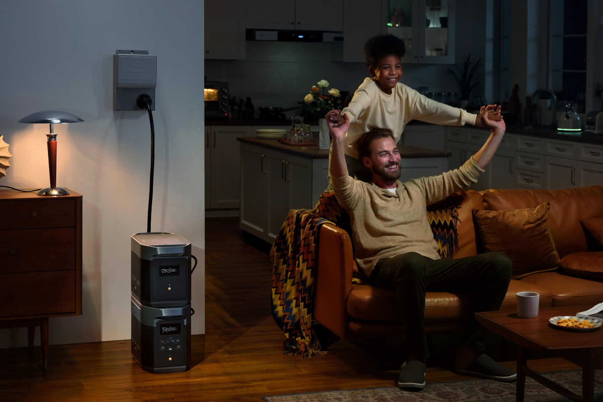 Dodatkowa bateria podłączona do stacji zasilania EcoFlow Delta 2 MAX