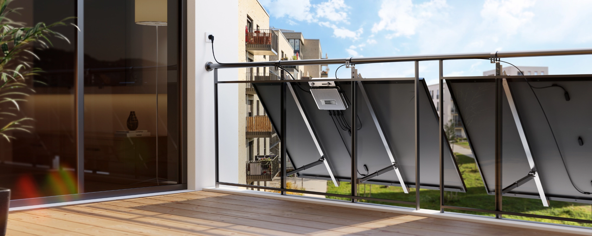 Mikroinwerter EcoFlow Stream podłączony do paneli balkonowych