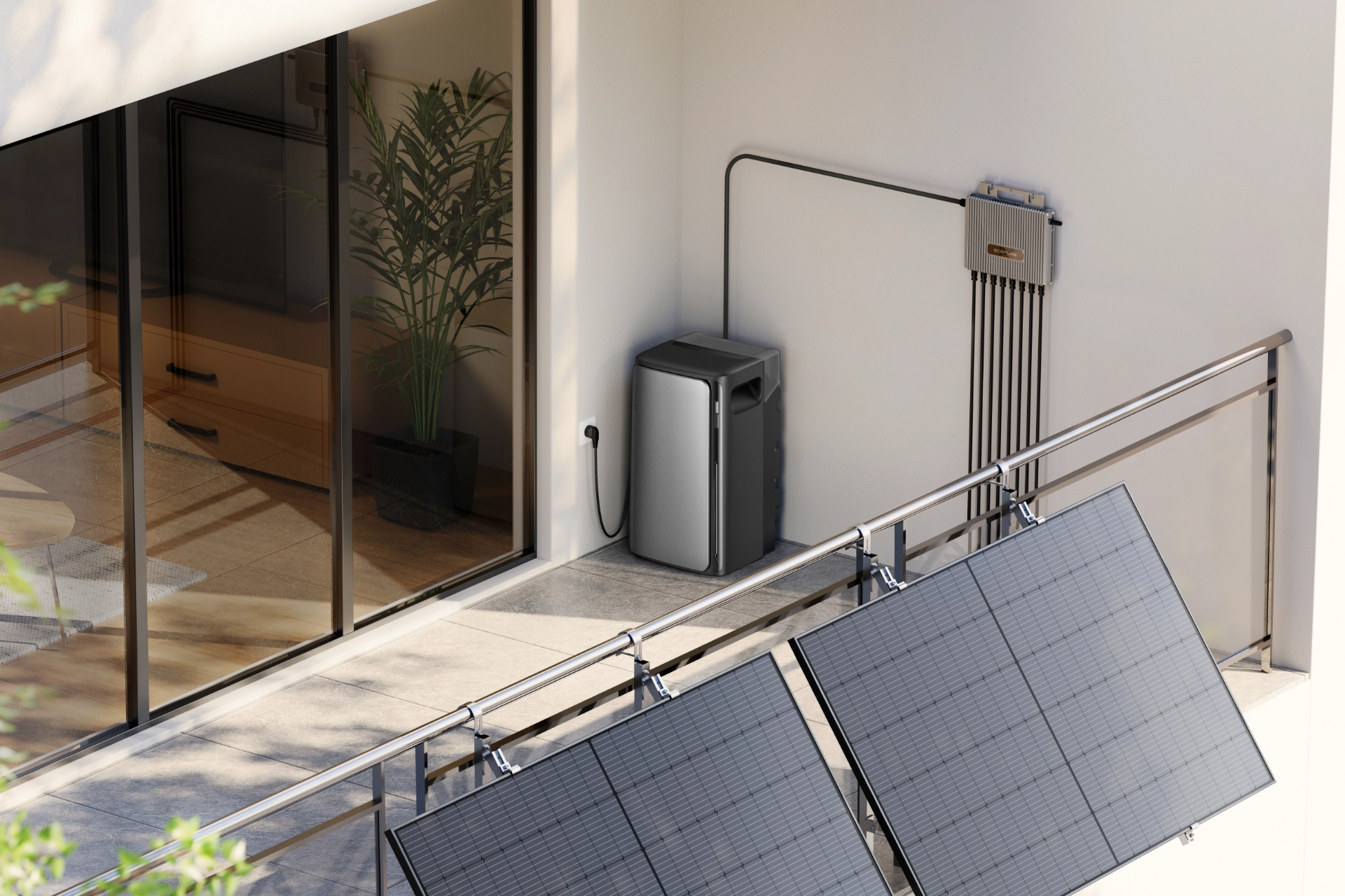 Mikroinwerter EcoFlow Stream podłączony do magazynu energii