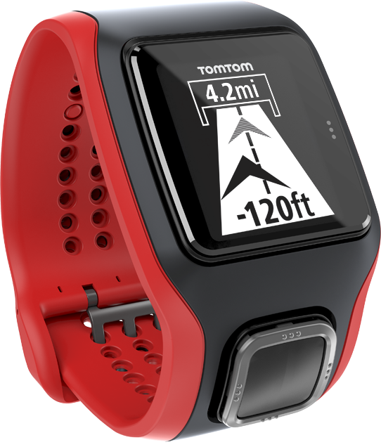 Zegarek GPS TomTom MULTISPORT CARDIO kolor czerwono-czarny