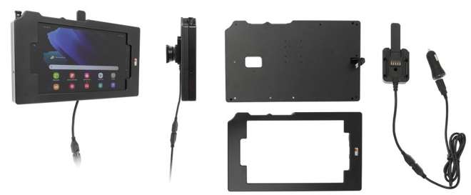 Brodit ochronna obudowa aktywna z kablem USB i ładowarką samochodową do Samsung Galaxy Tab Active 2 z systemem adaptacyjnym Active MultiMoveClip 