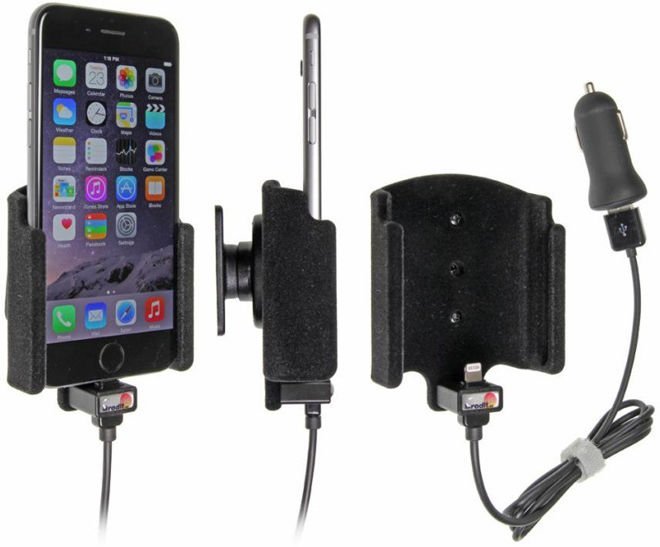 Uchwyt do Apple iPhone 7 z wbudowanym kablem USB oraz ładowarką samochodową