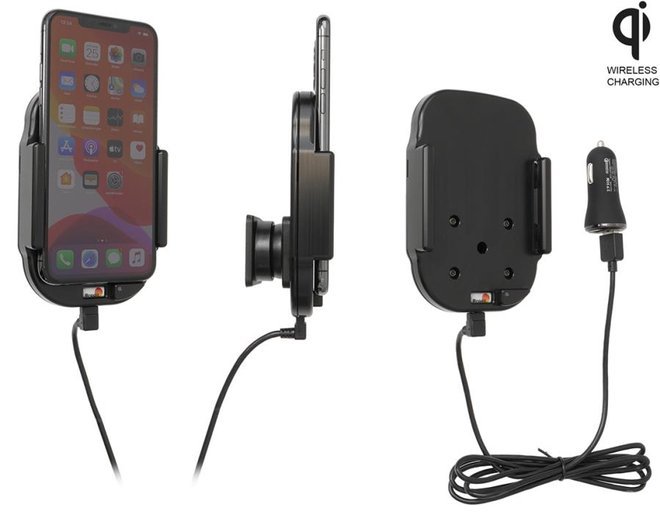 Uchwyt indukcyjny dedykowany do Apple iPhone 11 Pro MAX z wbudowanym kablem USB oraz ładowarką samochodową