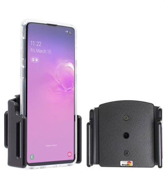 Uchwyt uniwersalny regulowany do Samsung Galaxy S10 bez futerału oraz w futerale lub etui o wymiarach: 70-83 mm (szer.), 2-10 mm (grubość)