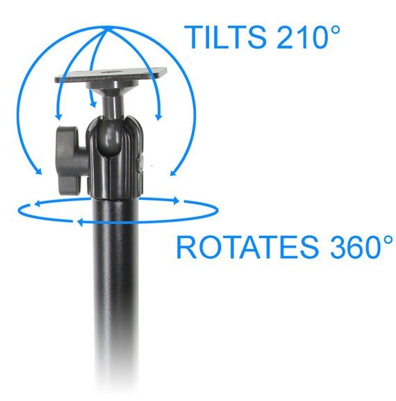 Brodit aluminiowe podwójne ramię montażowe 165 mm o dużej wytrzymałości z regulacją 360° oraz okrągłą podstawą magnetyczną