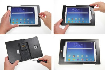 Brodit ochronna obudowa aktywna w wersji z kablem USB i ładowarką samochodową do Samsung Galaxy Tab A 8.0 (2015) SM-T350 z systemem adaptacyjnym Active MultiMoveClip 