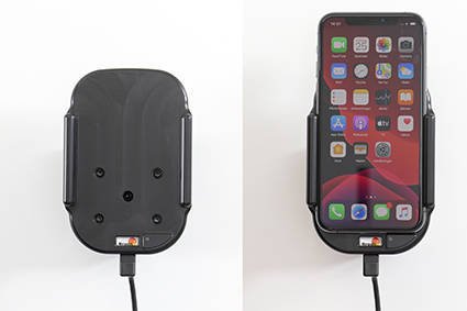 Uchwyt indukcyjny dedykowany do Apple iPhone 11 Pro z wbudowanym kablem USB oraz ładowarką samochodową