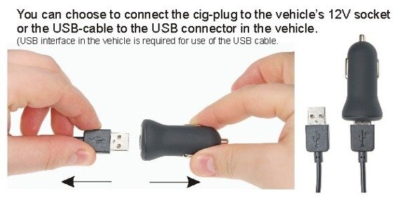 Uchwyt uniwersalny regulowany do smartfonów bez futerału oraz w futerale lub etui o wymiarach: 75-89 mm (szer.), 9-13 mm (grubość) z wbudowanym kablem USB-C oraz ładowarką samochodową